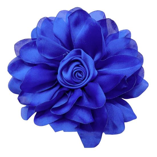 10cm Rose Stoff Blume Zubehör Frauen Vielseitig Corsage Haar Clip Anzug Revers Kleidung Taschen DIY Corsage blau