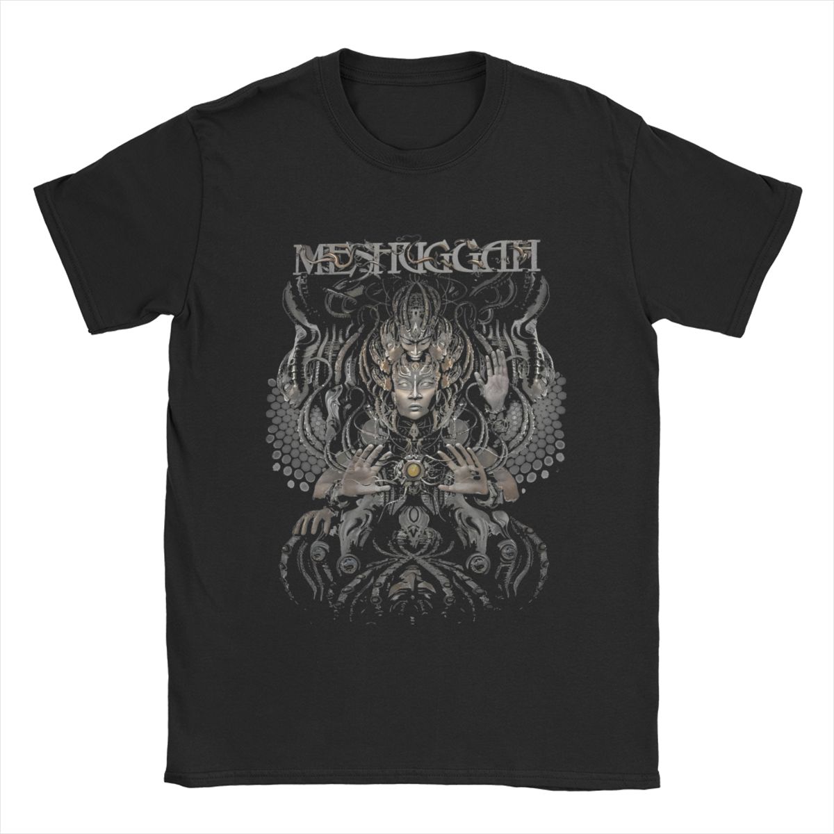 Sommer Meshuggah Hände von Msgh Herren Damen T-Shirts Bekleidung Vintage Tees T-Shirts Reine Baumwolle Geschenk Kleidung S schwarz