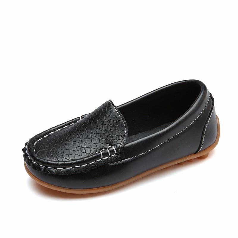 Kinderschuhe PU-Leder Casual Styles Jungen Mädchen Schuhe Weiche bequeme Slipper Slip-on-Kinderschuhe 32 schwarz