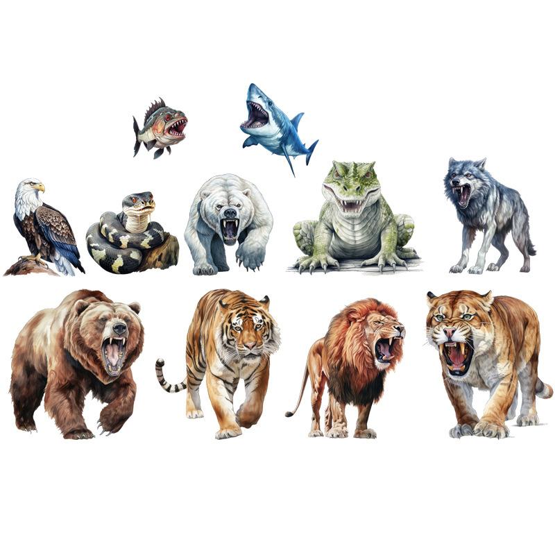 DIY Safari Tier Wandsticker für Kinderzimmer Dekoration Tiger Elefant Zebra Tropischer Regenwald Savanne Kinderzimmer Aufkleber Weihnachtsgeschenke 27x83cm