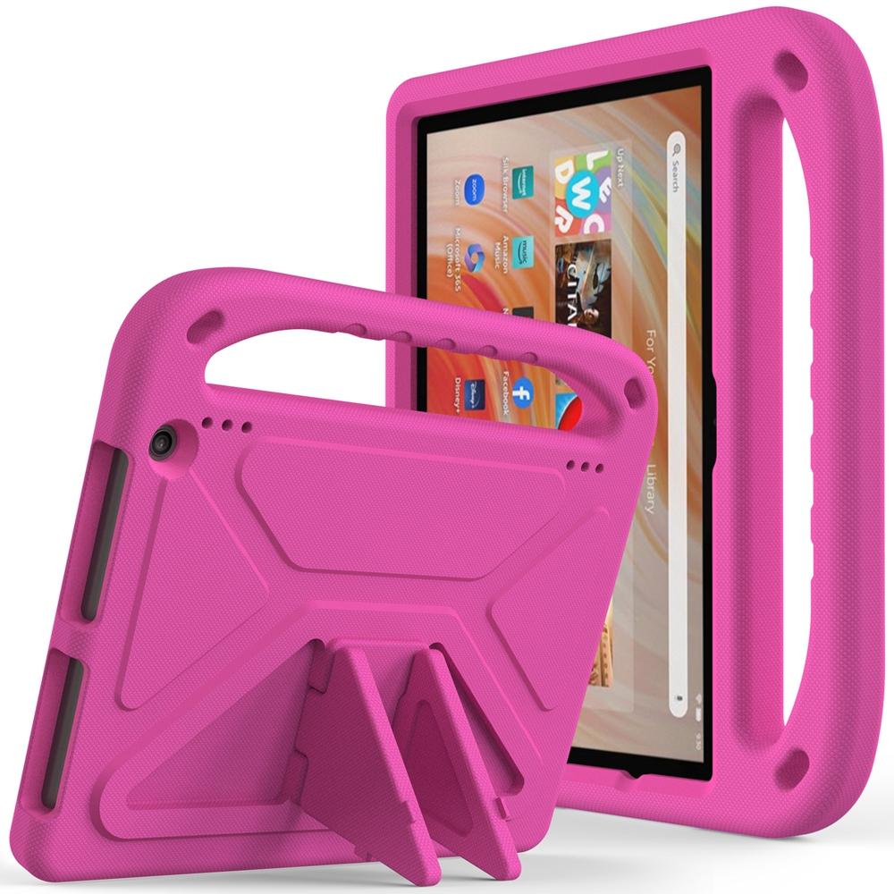 Für Amazon Fire HD 10 HD10 Plus Max 11. 13. Generation 2021 2023 Hülle EVA Tragbare stoßfeste Tablet-Abdeckung mit sicherem Griff und Ständer Fire HD 10 2021 rose rot