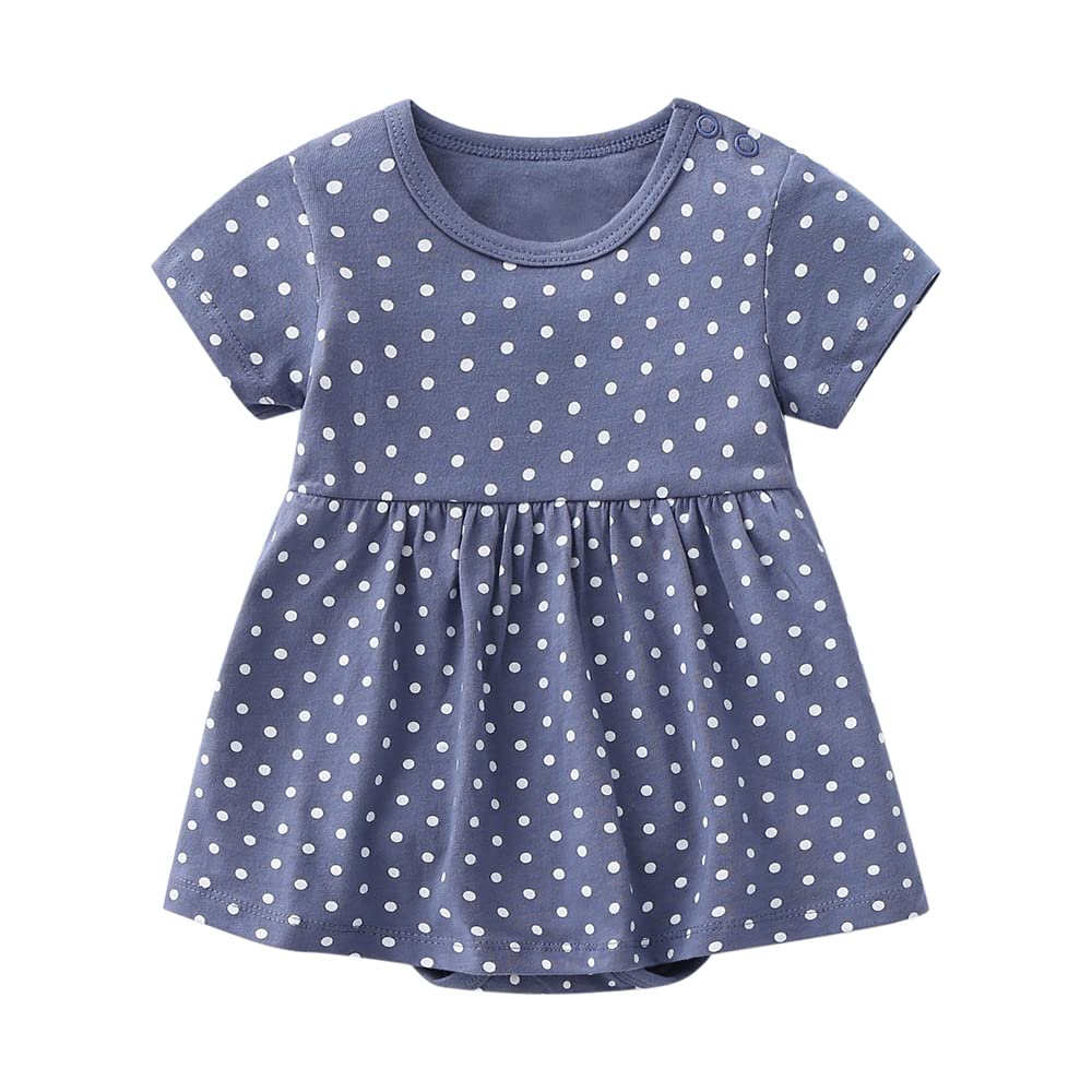 Baby Nest Sommer Baby Kurzarm Strampler mit Baby Süßes Kleid für Perfekt für Schule oder Polka Größe Alter Monate Kleidung, Rock, Kleid, Mädchen, gray