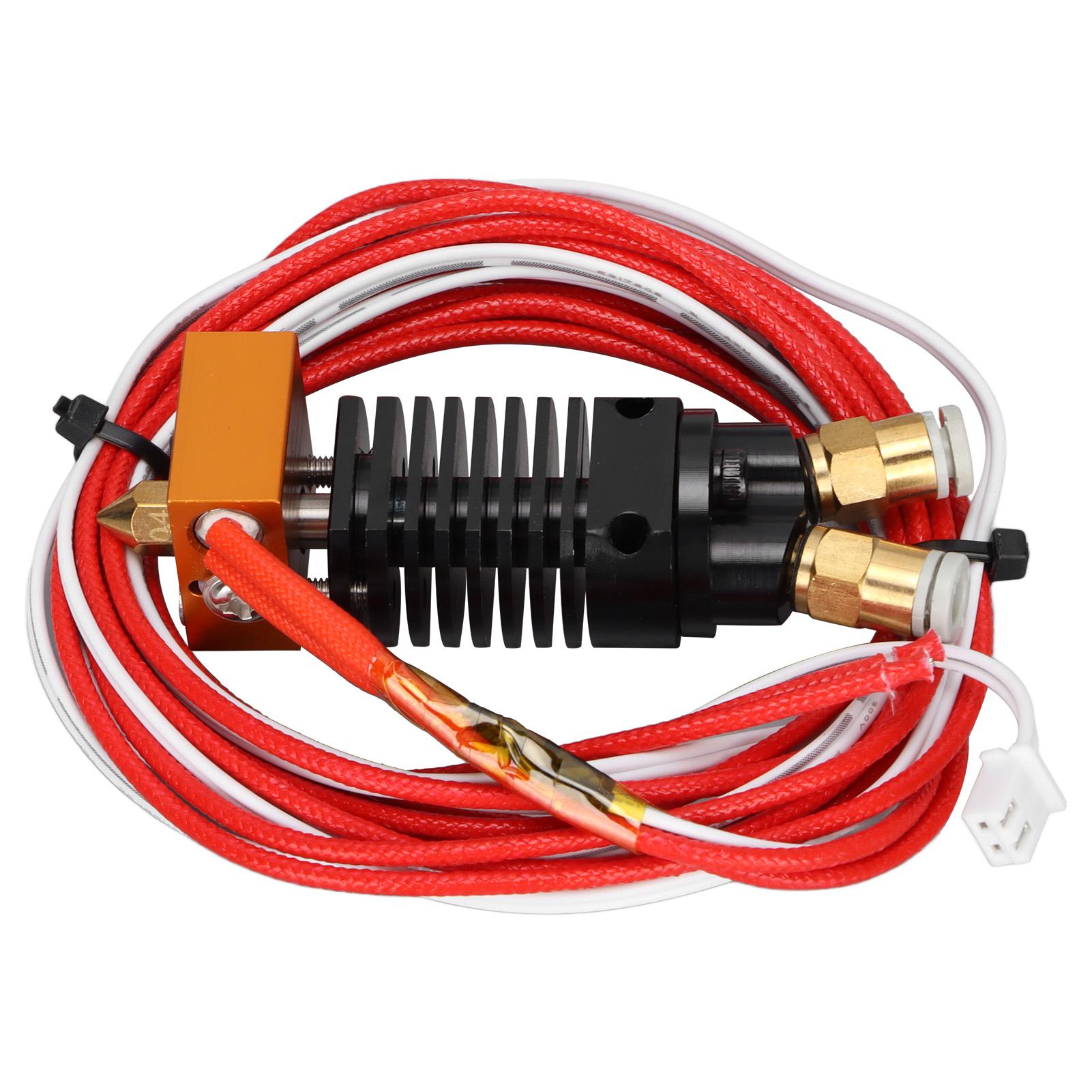 2-in-1-Out-Hotend-Kit, 2-farbiger 12-V-3D-Drucker-Extruder aus Metall mit Silikon-Abdeckschrauben für Ender 3