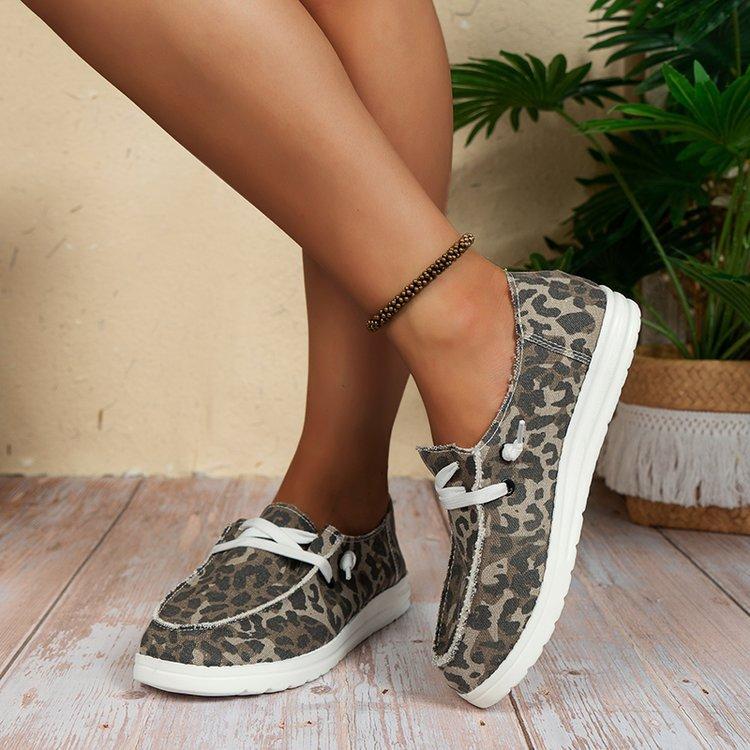 Schnür-Loafer-Schuhe für Damen, lässige, leichte Slip-On-Schuhe aus Segeltuch, Outdoor-Schuhe für Damen 36 dunkelbraune