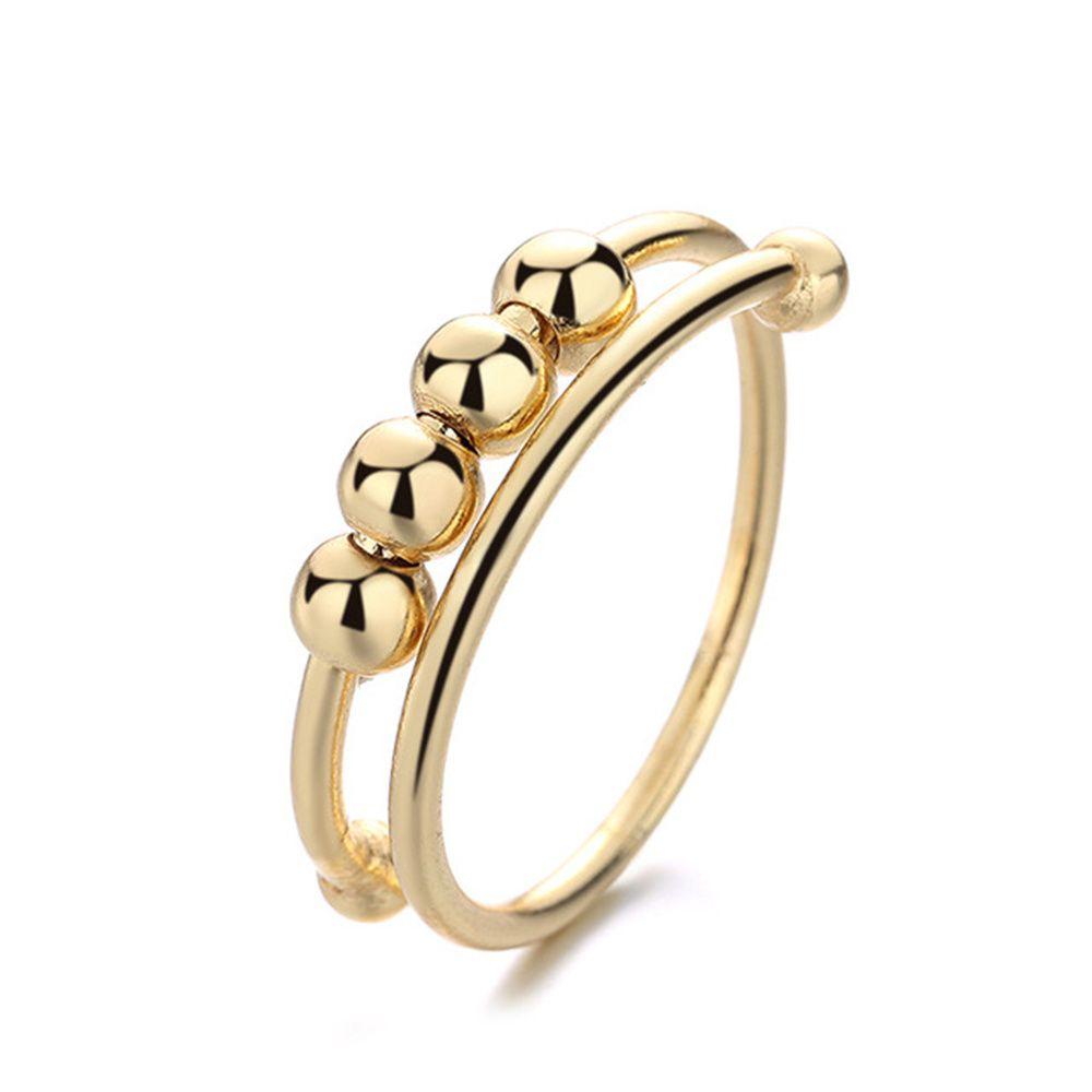 Für Mädchen Damen Herren Antistress Angst Ring Fidget Perlen Ringe Fidget Spinner Spielzeug Angst Ring Spielzeug gold
