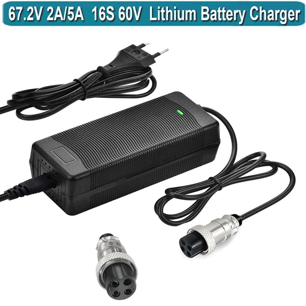 63 Volt 2A Batterieladegerät für Segway Ninebot GoKart / Ninebot S, 63V 2A Netzkabel US PLUG dunkelgrau