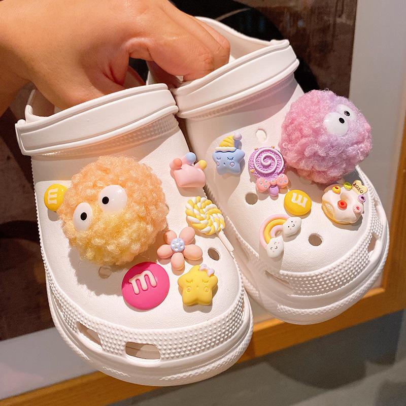 DIY Candy Farbe Plüsch Ball Schuhe Charms für Croc Furry Ball Niedliche Croc Charms Designer Schöne Croc Zubehör All-spiel Heißer Verkauf