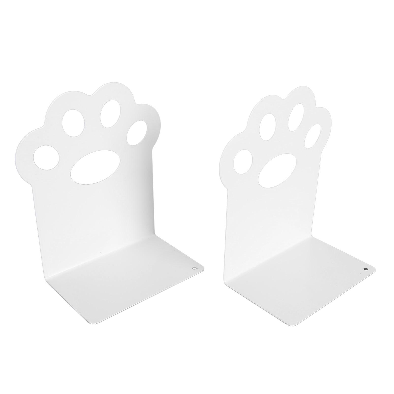 Metall Buchstützen Cartoon Katzenkralle Dekorative Organizer Schreibtisch Zeitschriften Buchstützen für Zuhause Schule Büro weiß