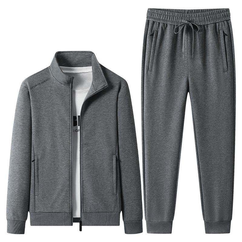 Herren Baumwoll Trainingsanzüge 2-teiliges Set Herren Sets Oberbekleidung Jacke+Schweißhose Herbst Winter Homme Anzug Herren Lauf Fitness Anzug XL