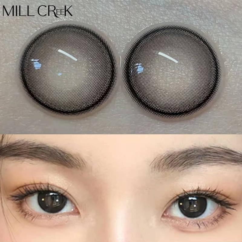 2 Stück/Paar kosmetische Kontaktlinsen, natürliche Kontaktlinsen für verschreibungspflichtige Augen mit Dioptrien, Augenlinse mit großem Durchmesser 0 schwarze bohne