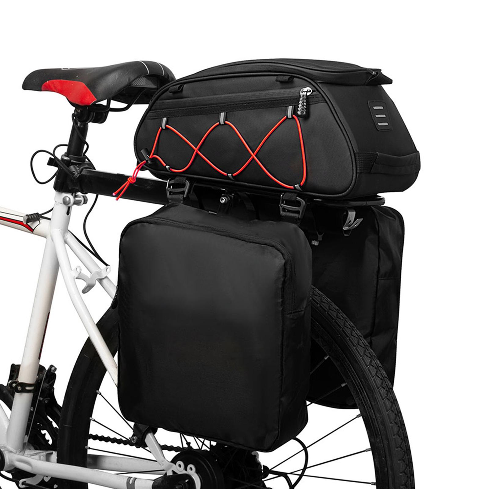 3 in 1 Fahrradgepäckträgertasche Gepäcktasche Wasserabweisende Fahrrad-Hinterradtasche Kühltasche mit 2 seitlichen Hängetaschen Fahrrad rot