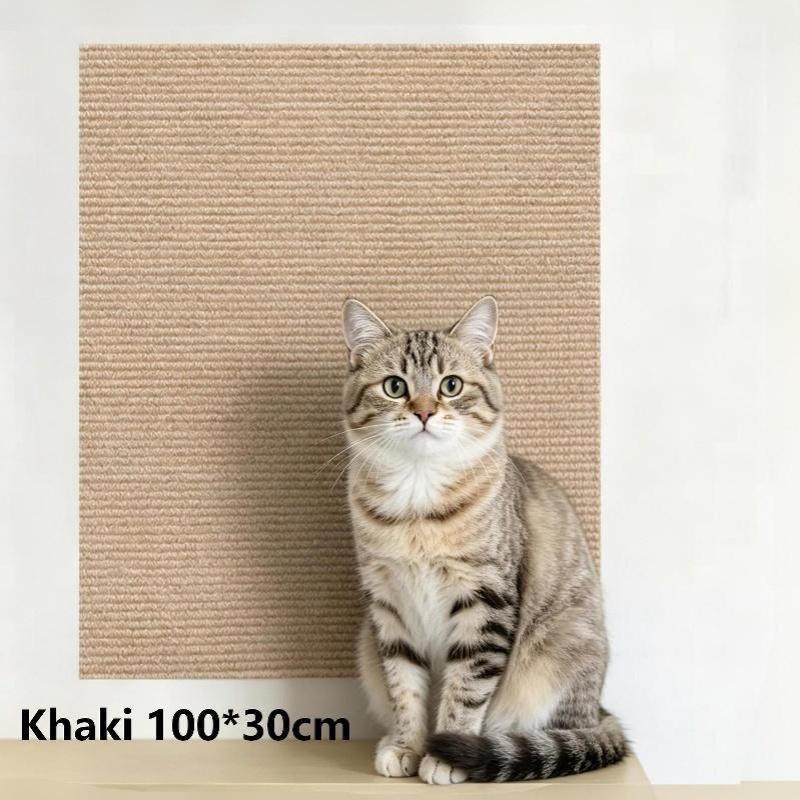 5 Farben Kratzbaum Sofaschoner Katzen Kratzmatte Brettschutz Zuschneidbar Selbstklebend Teppich DIY Katzen Kratzmatte Khaki 100x30cm