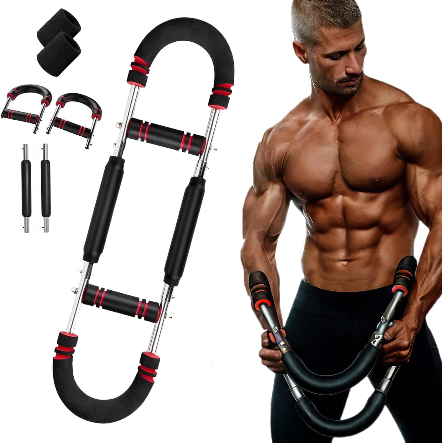 Armtrainer, verstellbares Trainingsgerät, Twister-Armtrainer, Fitnessgerät für das Muskeltraining von Brust, Armen, Schultern und Unterarmen