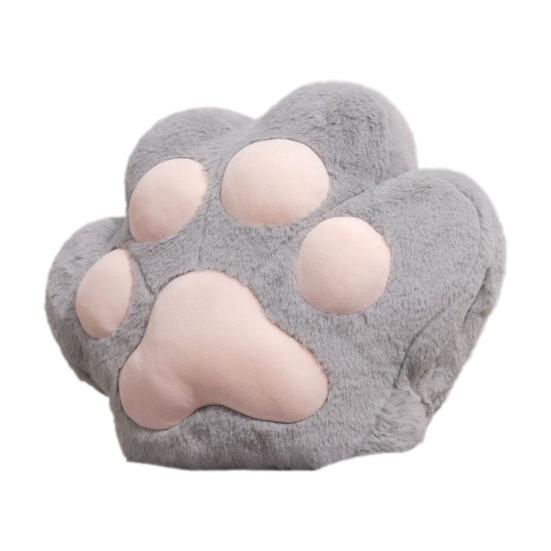 Katzenpfoten-Kissen mit Handtaschen Plüsch Pfotenförmiges Kissen Weiches Wurfkissen für Zuhause Schlafzimmer Wohnzimmer Couch Sofa grau
