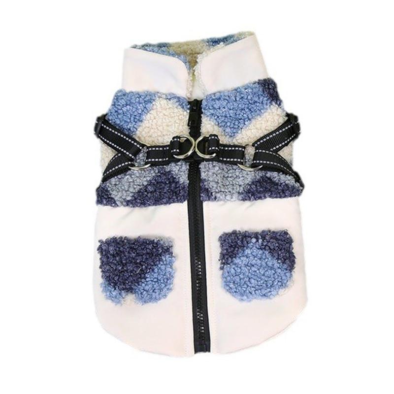 Warme Hundekleidung für den Winter, Haustiermantel, Jacke für kleine und mittelgroße Hunde, Fleece-Welpenkleidung, Yorkie, Chihuahua, Mantel, Hundezubehör L weiß