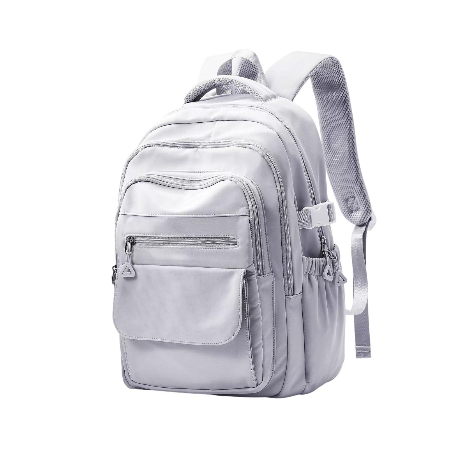 Rucksack für Schule Teenager Rucksack, Schulrucksack für College Frauen Männer Schultaschen für Teenager, Leichte Büchertaschen Wasserdicht Lässig Tagesrucksa One Size hellgrau