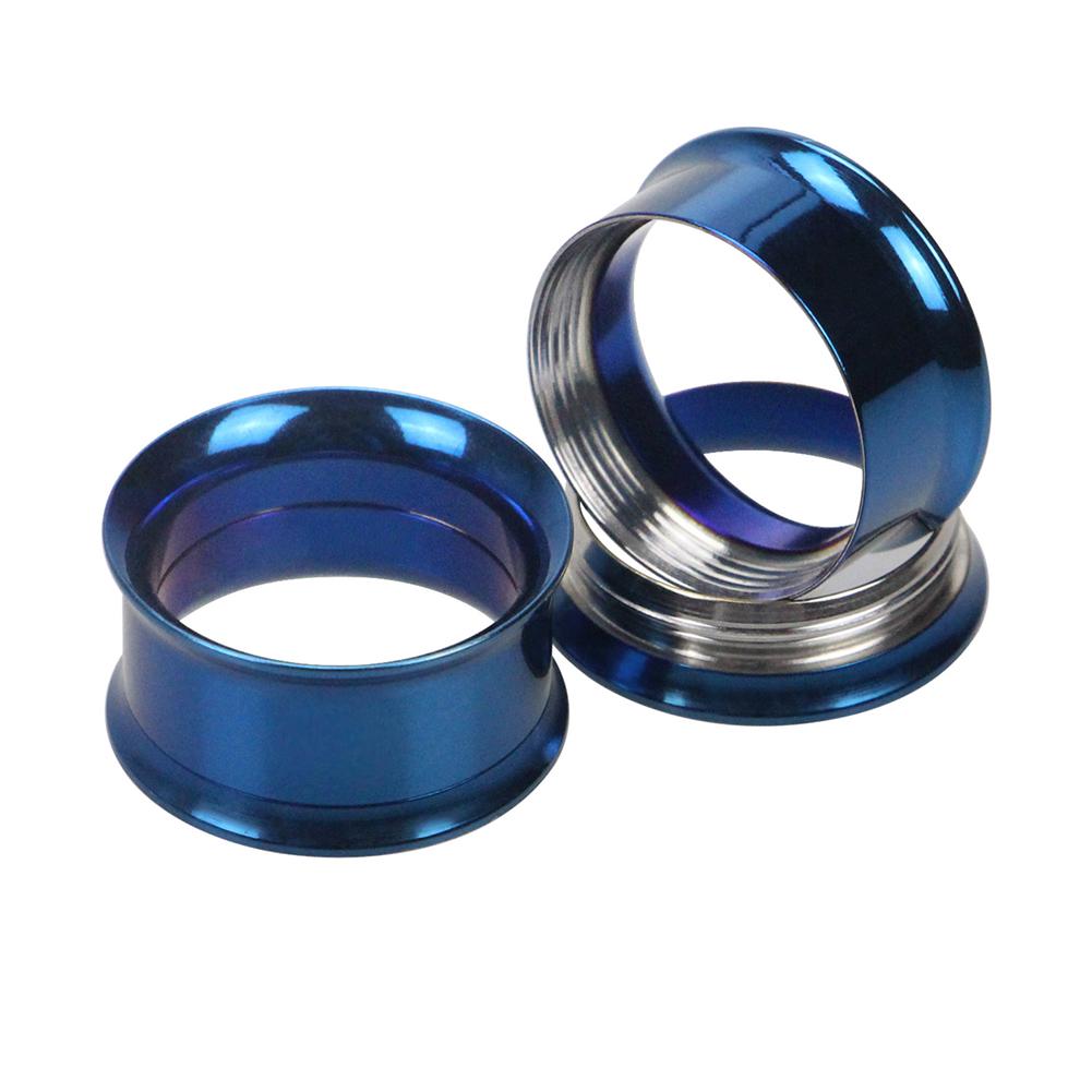1 Stücke Stilvolle Edelstahl Tunnel Expander Bahre Ohr Plug Piercing Schmuck Schmuck Geschenk 25mm blau