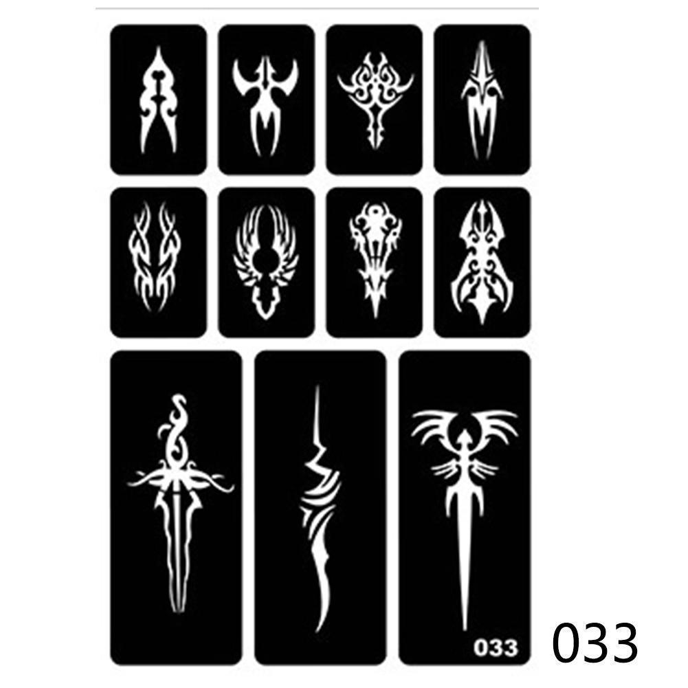 40 kleine Airbrush-Tattoo-Schablonen für Frauen und Kinder, Zeichnungsvorlage, Henna-Tattoo-Schablone zum Malen von Glitzer-Tattoos 33#