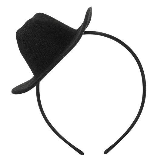 Cowgirl-Hut Stirnband Rosa Feder Hut Deko Haarreif Mini Cowboyhut Accessoire Tragbares Cowgirl Kopfschmuck E