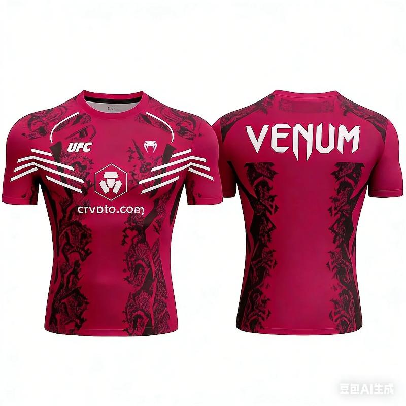 UFC Herren Soft-Touch Sport-T-Shirt Atmungsaktiv Schnelltrocknend Rundhals Kurzarm Lässiges Fitness-Top für MMA Boxen Athleten XL red