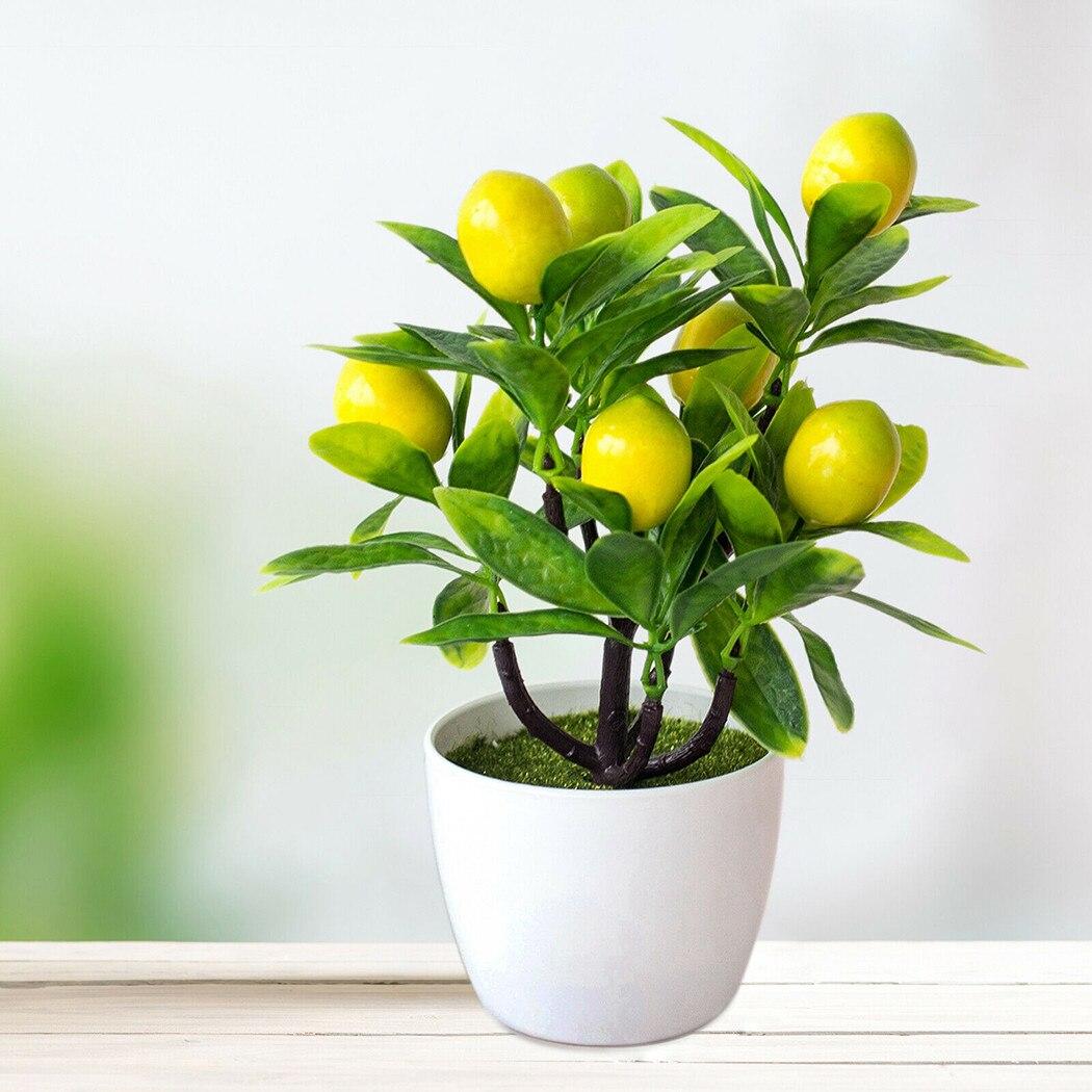 1 stücke Künstliche Zitrone Baum Topf Blumen Gefälschte Pflanzen Simulation Bonsai Obst Topf Außen Hof Garten Wohnkultur