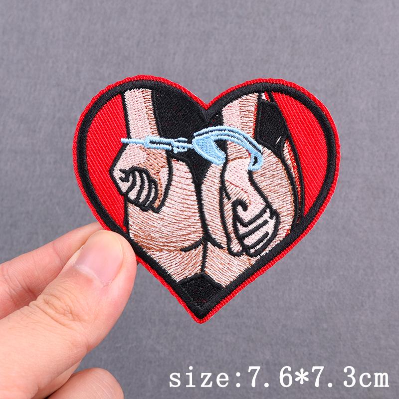 Totenkopf Punk Stickerei Patches auf Kleidung Hip Hop Sexy Schmelzbare Patch Eisen auf Patches für Kleidung Liebe Patch für Kleidung Dekor
