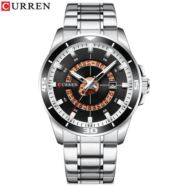 CURREN Edelstahl herren Uhr Mode Design Quarz Armbanduhr mit Datum Uhr Männlich Reloj Hombre Uhr Männer