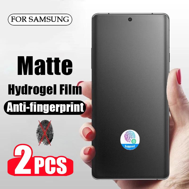 2 Stück Full Cover Matte Hydrogelfolie für Samsung Galaxy S25 S24 S23 S22 S21 S20 Ultra Plus Kein Fingerabdruck-Displayschutz Nicht gehärtetes Glas For Samsung S23 Ultra