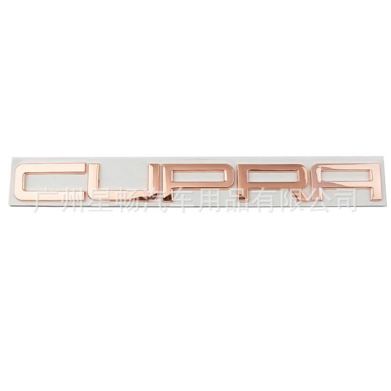 3D Metall CUPRA Buchstaben Emblem Passend Personalisiert Modifiziert Seitenkotflügel Kofferraum Heck Auto Aufkleber rose gold