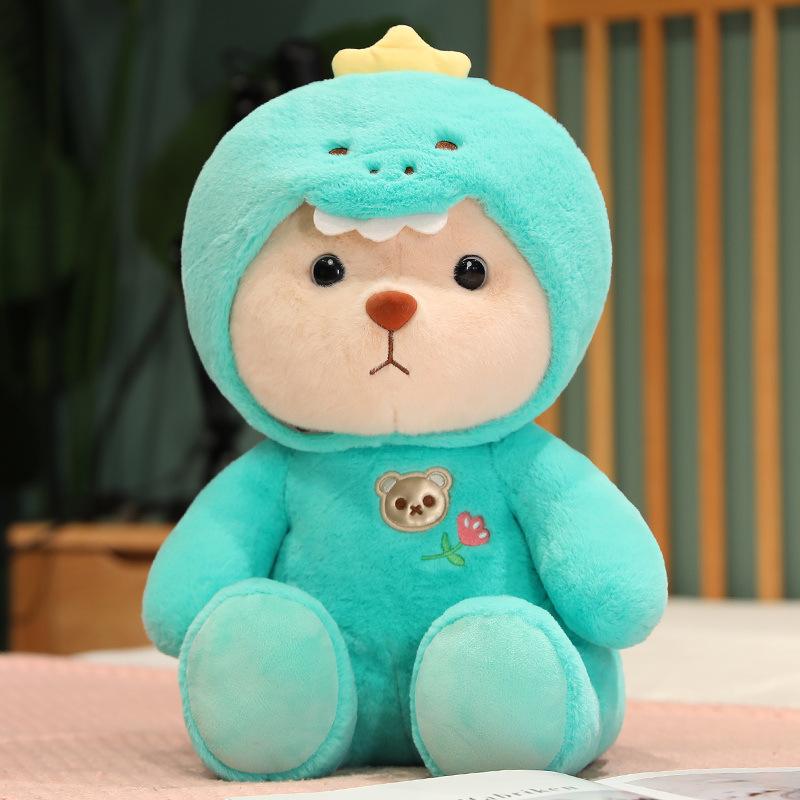 1PCS 25CM Nette Tiere Bär Tragen Plüsch Spielzeug Puppen Geburtstag Geschenke für Kinder Bär mit Stoff Plüsch Spielzeug Weihnachten Geburtstag Geschenke für Kinder 25cm grün