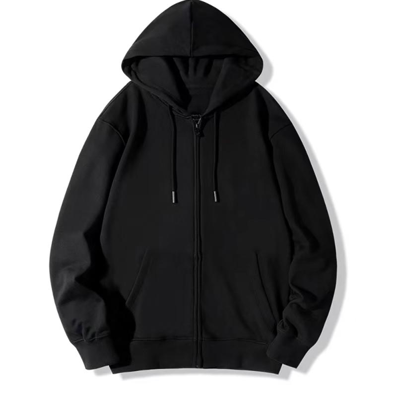 Reißverschluss-Hoodie, Herbst, Unisex, Kapuzenpullover, Strickjacke, einfarbig, klassische Jacken, Herren-Oberbekleidung, Herrenbekleidung XXL