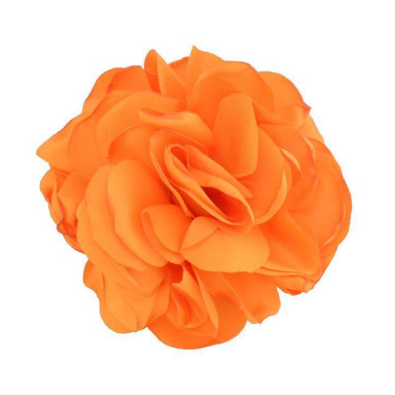 1 STÜCK Kunst Blumenbrosche Stoff Corsage Geschenk Tuch Anstecknadel Handgefertigter eleganter Schmuck für Frauen orange