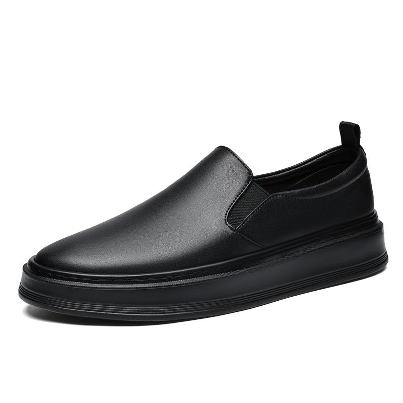 Mode Mode Echtes Leder Herren Freizeitschuhe Slipper Formelle Slipper Luxuriös Bequem Herren Flats Mokassins Weiche Herren Fahrschuhe 38 schwarz
