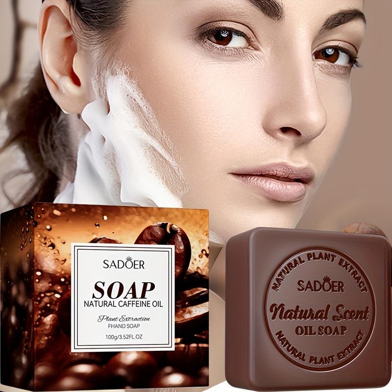 Kaffeeseife mit ätherischen Ölen, Tiefenreinigung und Peeling, feuchtigkeitsspendend mit Koffein, Glycerin und Olivenöl, nicht straffend, für empfindliche Haut 100g(3.52oz)