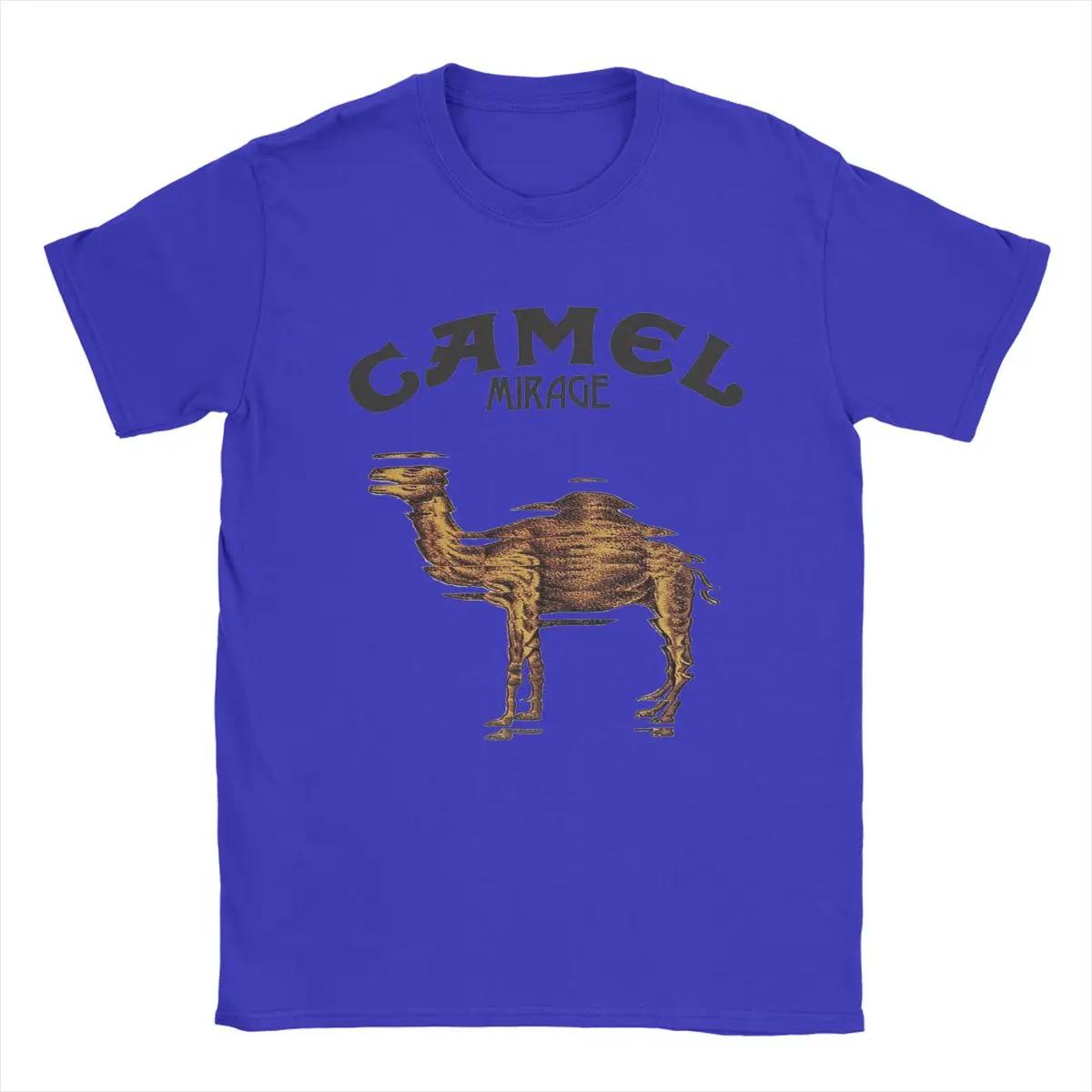 Herren T-Shirts Camels Mirage Band Lustige T-Shirts aus reiner Baumwolle Kurzarm T-Shirts O-Ausschnitt Tops Große Größe XXXXL blau
