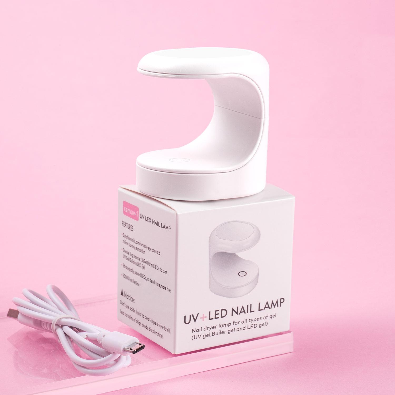 Professionelle Mini-UV-Nagellampe – tragbarer LED-Nageltrockner für Gelnägel – innovatives Nail-Art-Werkzeug mit USB-Kabel – schnell und effizient weiß