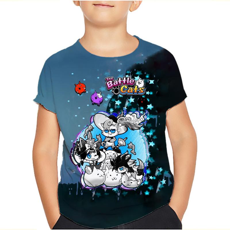 The Battle Cats Baby Sommer T-Shirt Junge Mädchen Kurzarm Volldruck Geburtstag T-Shirt Kinderkleidung Cartoon Tops Geschenk 100 grün