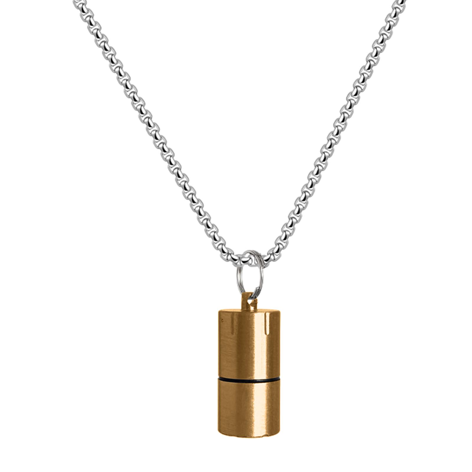 für kreative Mini-Feuerzeuge für Etui-Halskette für Titanstahl-Anhängerkette Hip-Hop-Party-Schmuck Geschenk Feuerzeug-Anhänger-Halskette gold