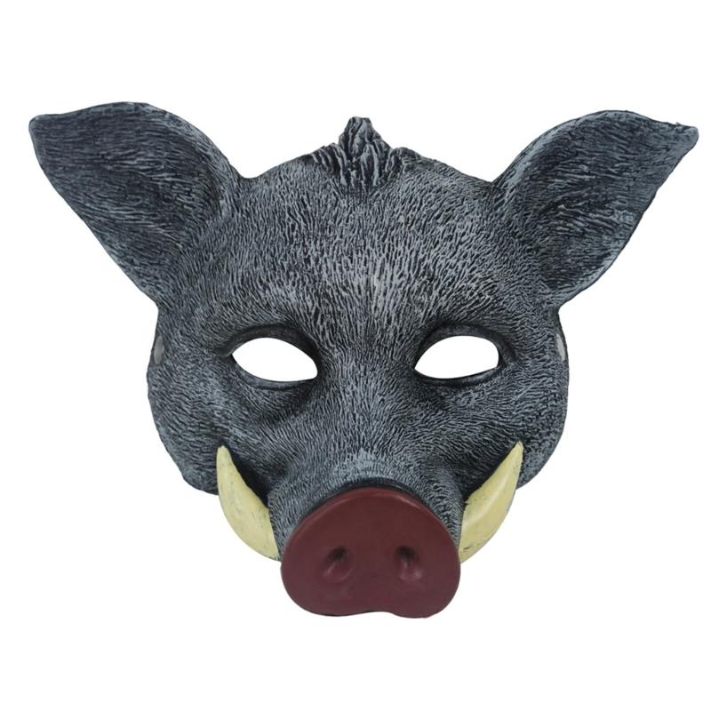 Halloween Wildschwein Maske Tier Wildschwein Maske Halloween Vollgesichtsmaske für Halloween Maskerade Karneval Cosplay Party graue
