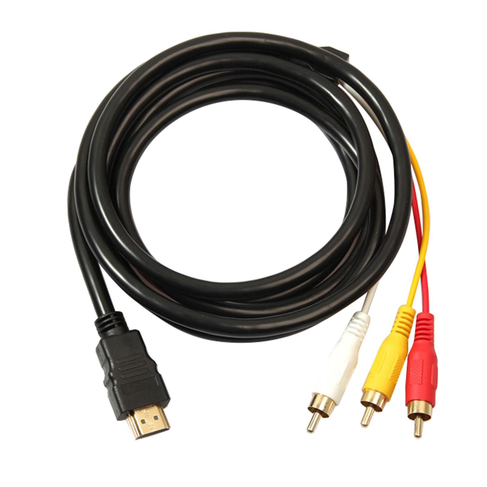 1080P HDTV HD-kompatibel Stecker auf 3 RCA Audio Video AV Kabel Signal Sender Audio Stecker schwarz