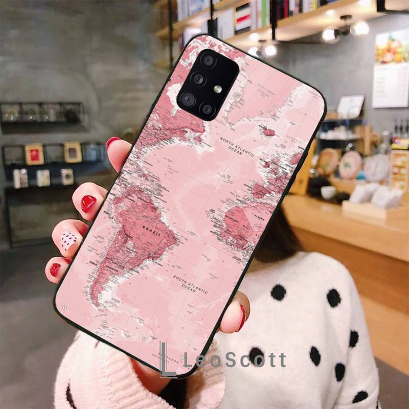 Welt karte Telefon Fall Für Samsung A32 A51 A52 A71 A50 A12 A21S S10 S20 S21 Plus Fe Ultra samsung a50