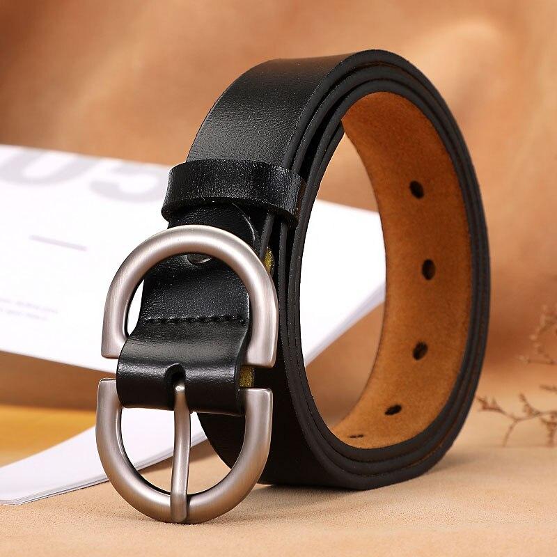 Gürtel für Frauen Echtes Leder Rindsleder Hohe Qualität Mode Gürtel Jeans Frau Gürtel für Kleid Luxus Marke frauen Gürtel LB032-1 China&105CM schwarz