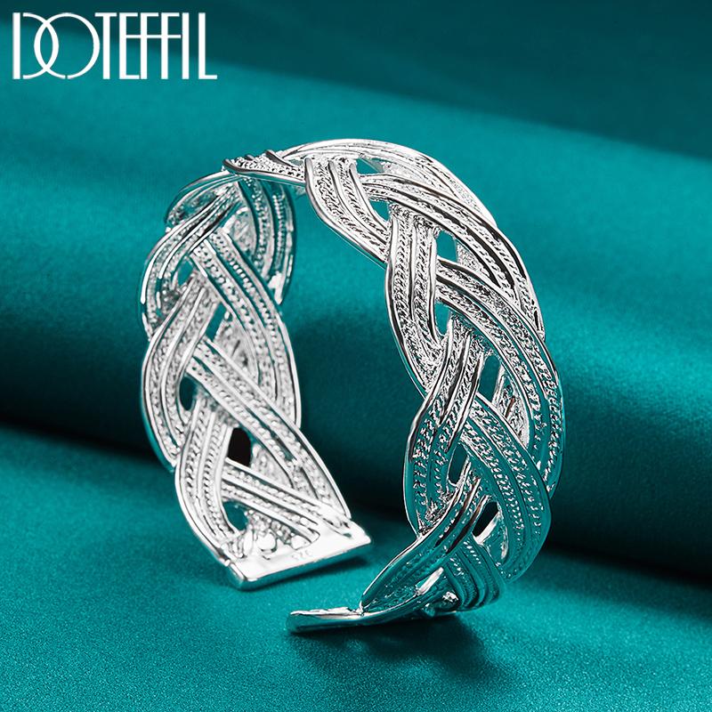 925 Sterling Silber Webarmreif Modeschmuck