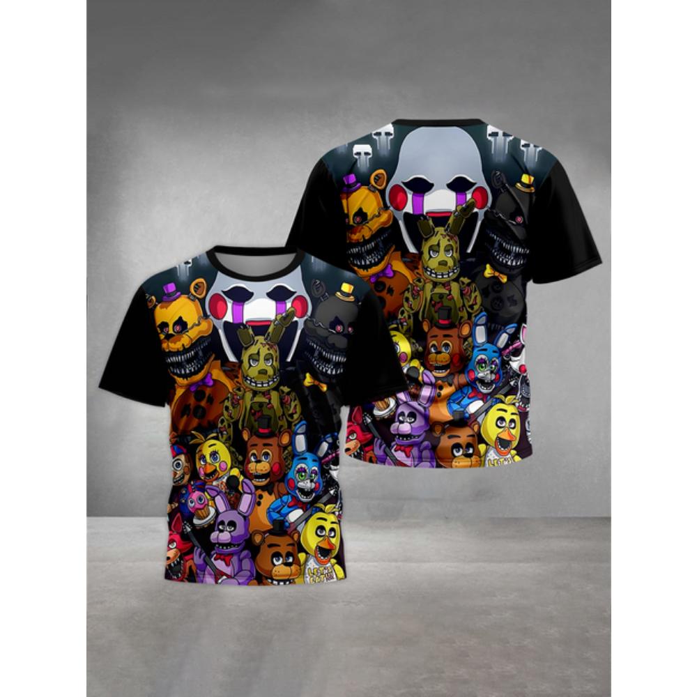 Five Nights Freddys 3D-Druck Babykleidung 5 bis 14 Jahre Männlich Outdoor-Kleidung für Kinder Junge Mädchen Kind T-Shirt Top Shirts 130cm