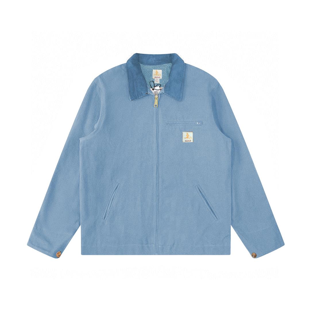 2025 Detroit Retro Vintage Canvas Jacke, Frühling/Herbst Arbeitskleidung für Herren, Stil J001 Large himmelblaue