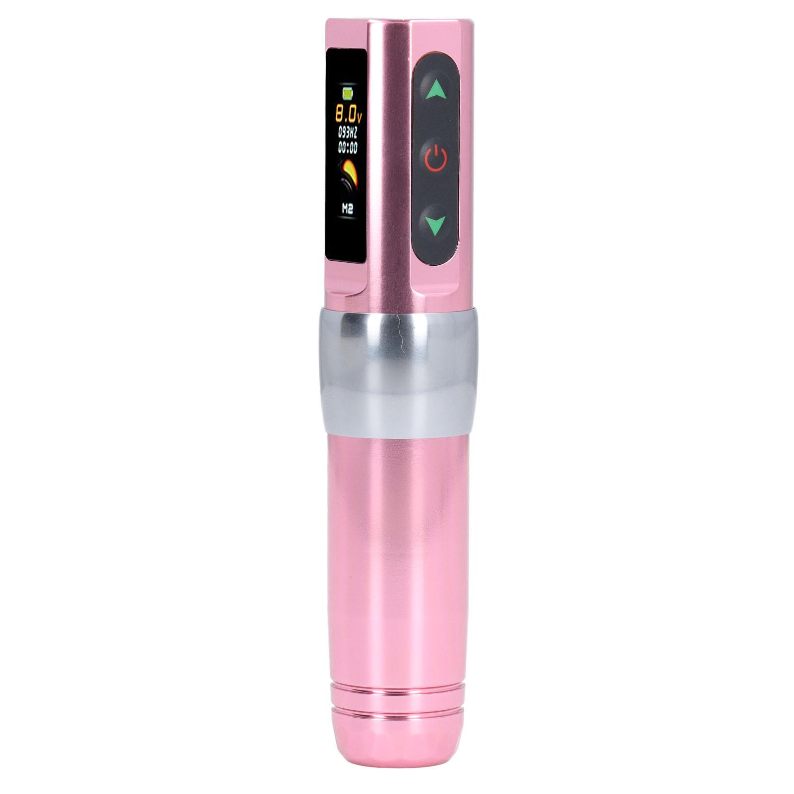 2 in 1 Wireless Tattoo Stift 3,5 MM Hub Schnelle Lade Liner Shader Cartridge Tattoo Maschine mit rosa