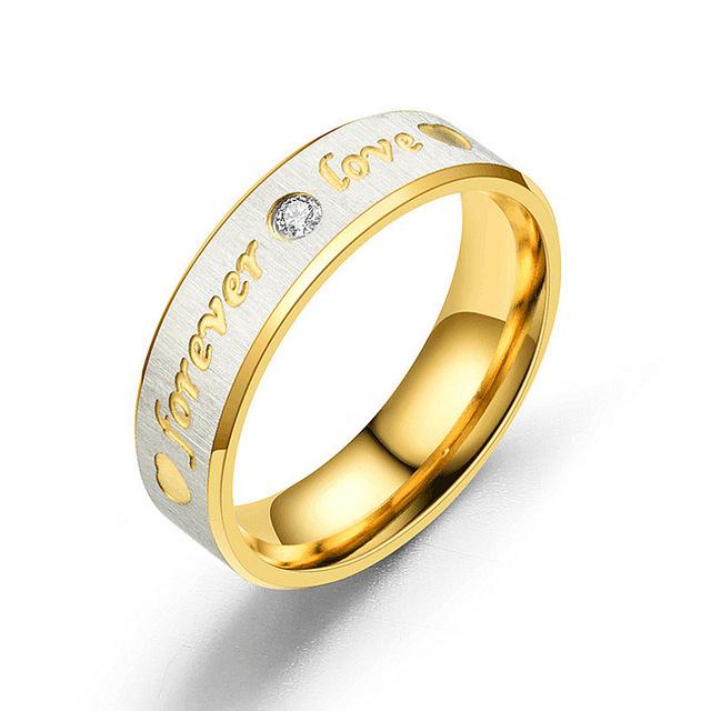 Mode Paar Ringe Gravur „Für Immer Liebe“ Edelstahl Ring Für Männer Frauen Mit Zirkon, Verlobung, Hochzeit Ringe Schmuck 9