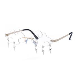 Blitz-Anhänger Sonnenbrille Lustige Wolkenförmige Sonnenbrille Randlose Sonnenbrille 90er Disco Party Brille Sonnenbrillen Steampunk