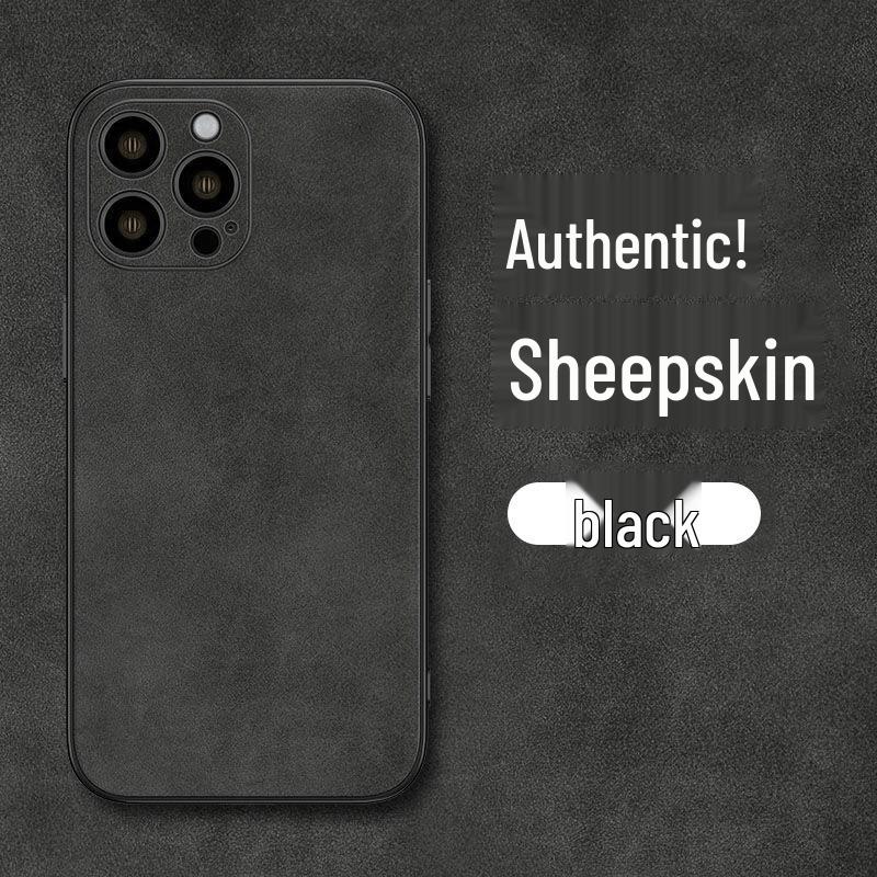 High-End-Schutzhülle aus Schaffell für iPhone-Modelle: iPhone 11, 13, 14 Pro, XS Max, XR. iPhone 15 Pro Max