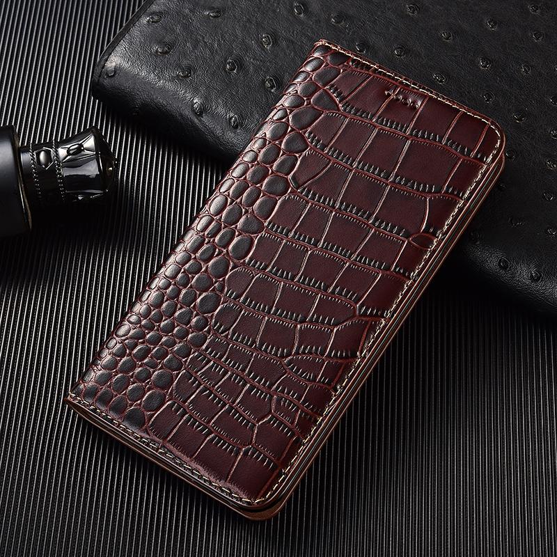 Krokodil Echtes Leder Klapphülle Für iPhone 7 8 Plus X XS XR 11 12 13 14 15 16 16E Pro Plus Max Brieftasche Handyhüllen Abdeckungen iPhone 14 Plus kaffeebraun